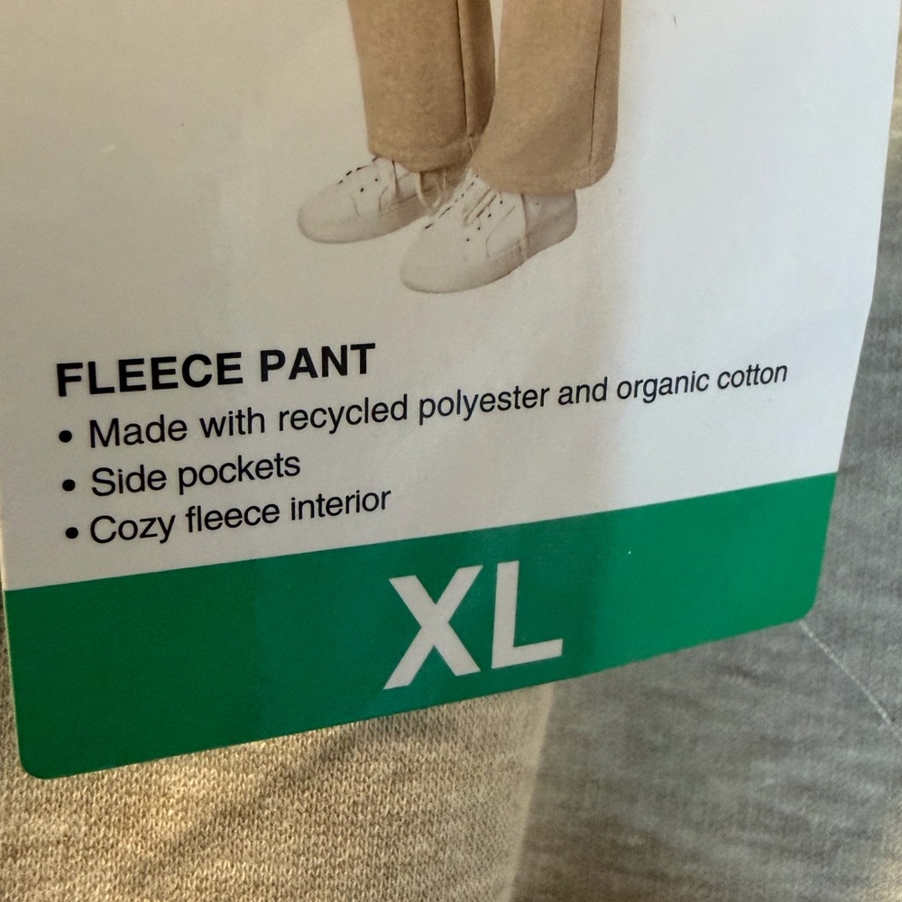 Mondetta Wide Leg Sweat Pants in Neutral Tan - Picture 3 of 4